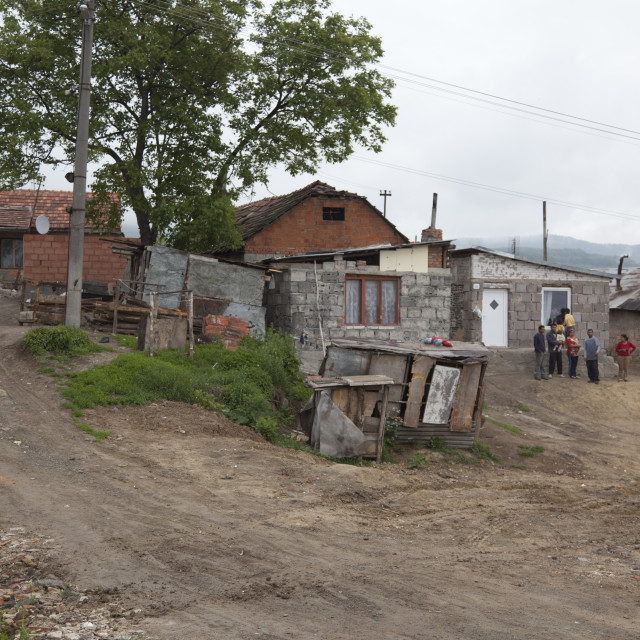 "Roma-Siedlung / Roma settlement" stock image