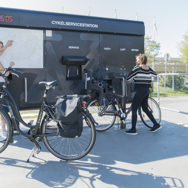 "bike service station" stock image