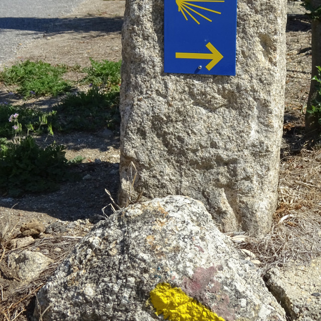 "Pilgrimage on the Camino de Santiago trail, Portugal" stock image