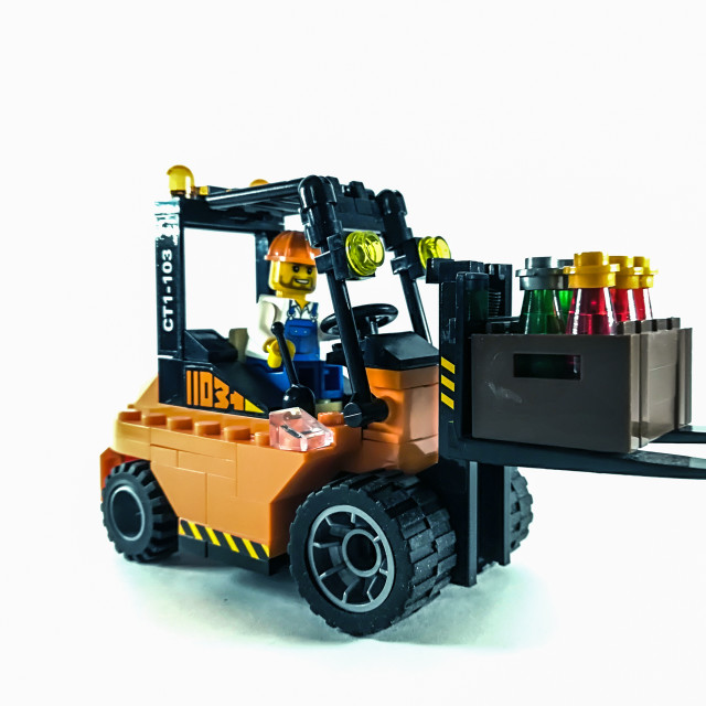 "Fork lift truck and cargo" stock image