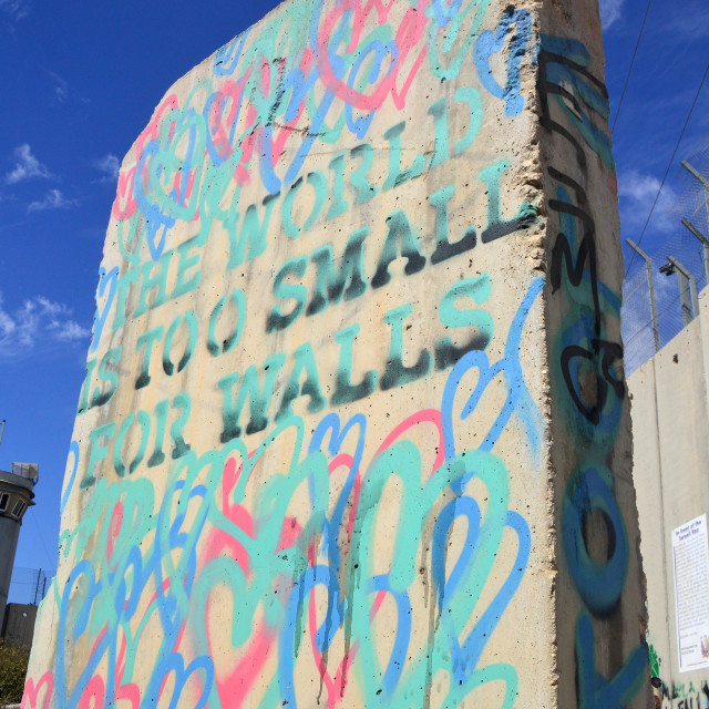 "The World is Too Small for Walls" stock image