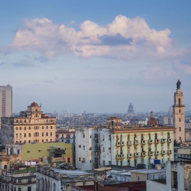 "Cuba, Havana, View of Havana looking towards Iglesia y Convento de Nuestra..." stock image