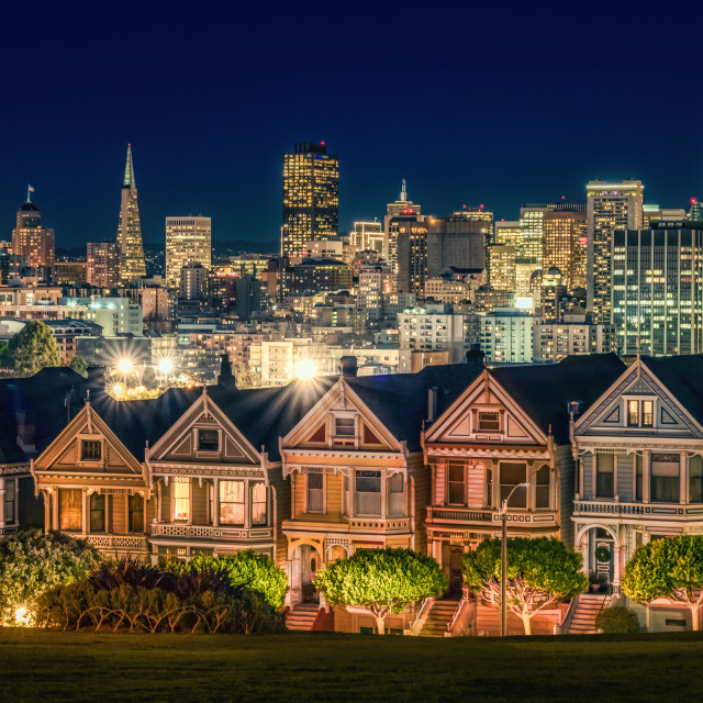 "San Francisco at Night" stock image