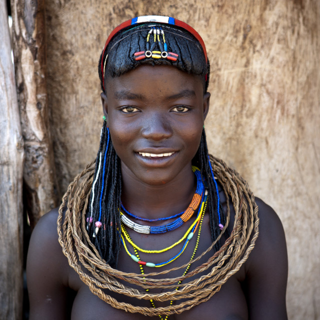 Mucawana Girl Called Fernanda, Village Of Soba, Angola - License ...