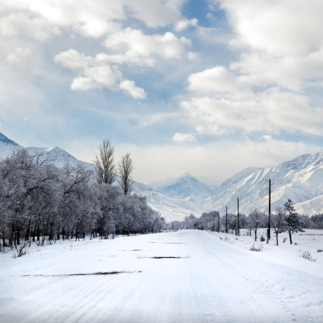 "Mountain scene, Kyrgyzstan" stock image