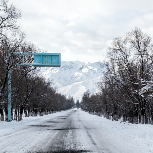 "Mountain winter landscape, Kyrgyzstan" stock image