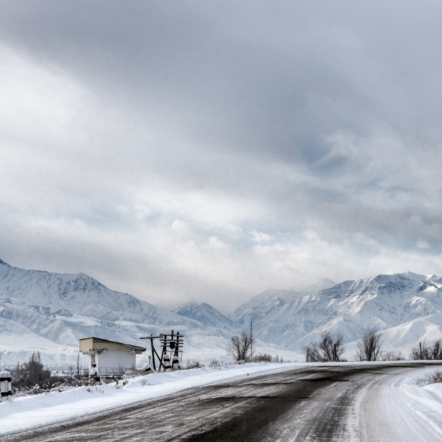 "Mountain winter landscape, Kyrgyzstan" stock image