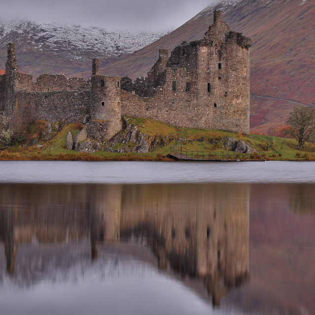 "Reflections at Kilchurn Castle, Scotland" stock image