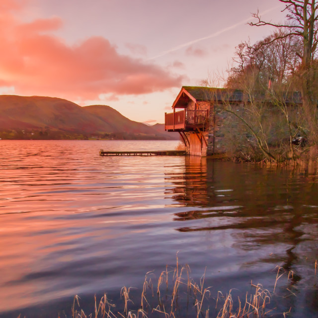 "Ullswater Boathouse, The Lake District" stock image