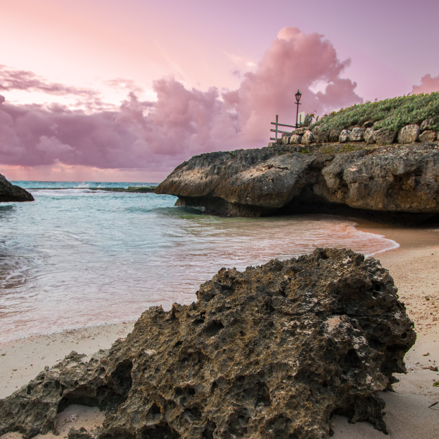 "Sunrise at Sharks Hole" stock image