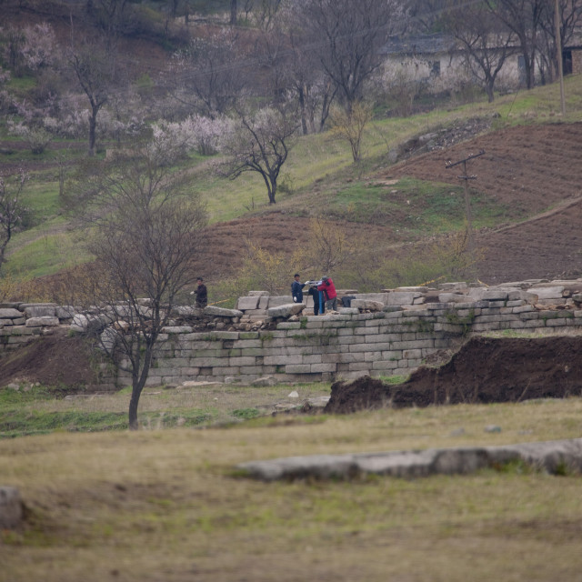 "Excavations in manwoldae royal palace, North Hwanghae Province, Kaesong,..." stock image