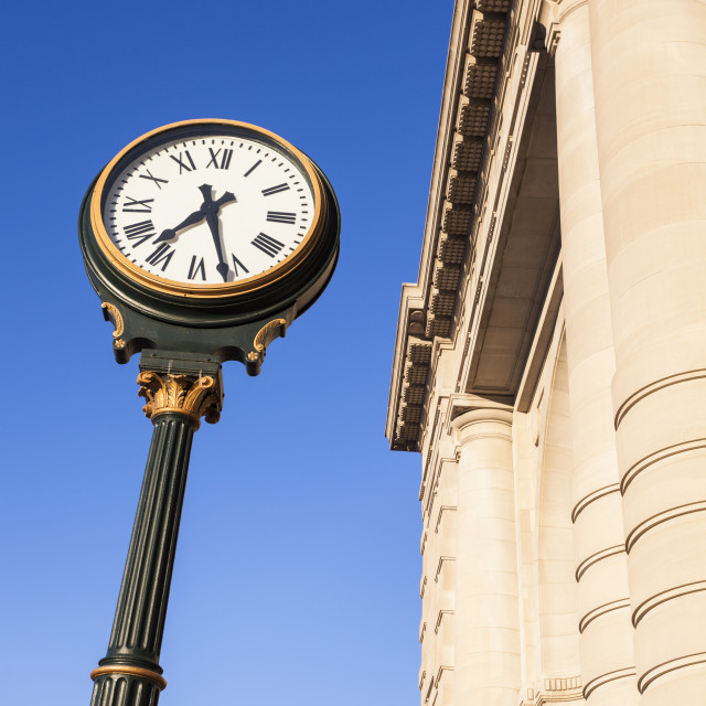"Clock at Union Station in Kansas City" stock image