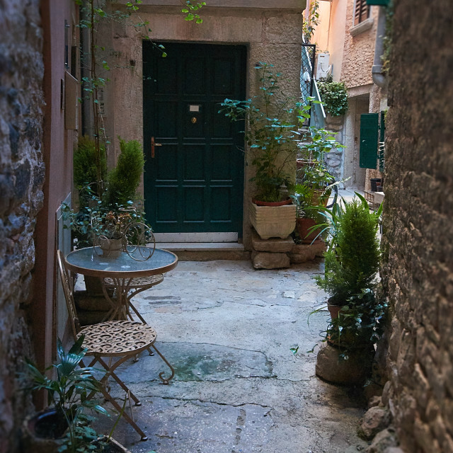 "Green door" stock image