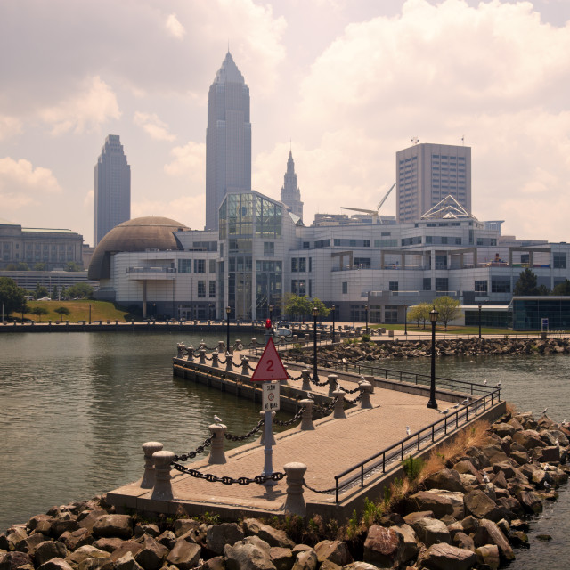 "Cleveland from Lake Erie" stock image