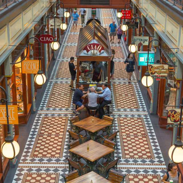 "Adelaide Arcade on Rundle Mall in Adelaide, South Australia." stock image