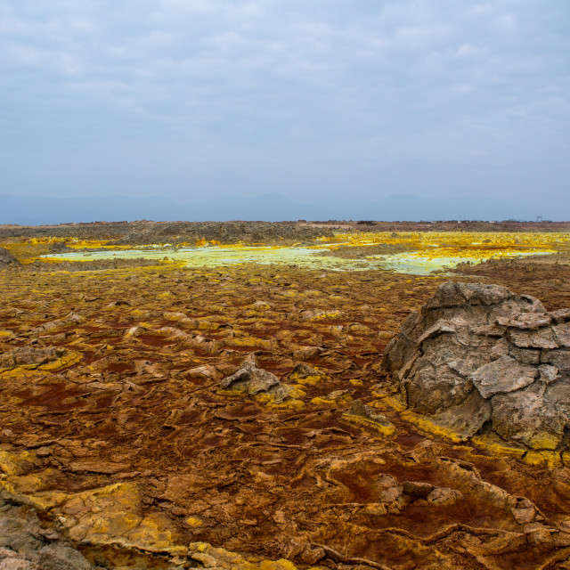 "The colorful volcanic landscape of dallol in the danakil depression, Afar..." stock image