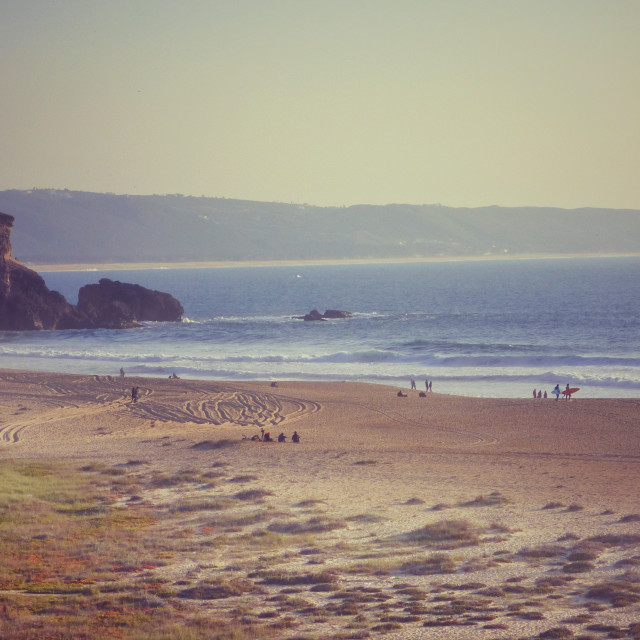 "North beach of Nazareth Portugal" stock image