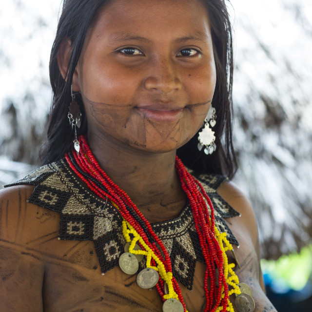 Panama, Darien Province, Bajo Chiquito, Woman Of The Native Indian ...