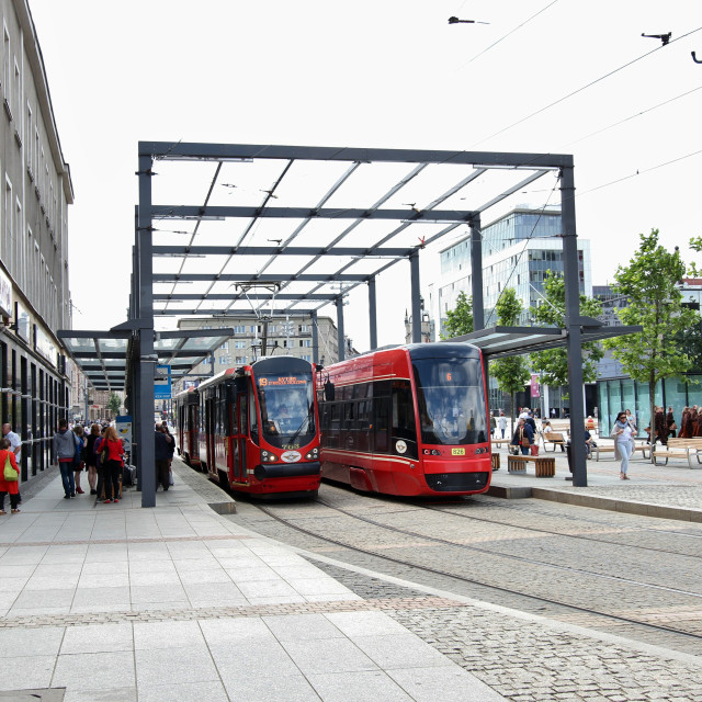 "Katowice: Rynek tram stop" stock image