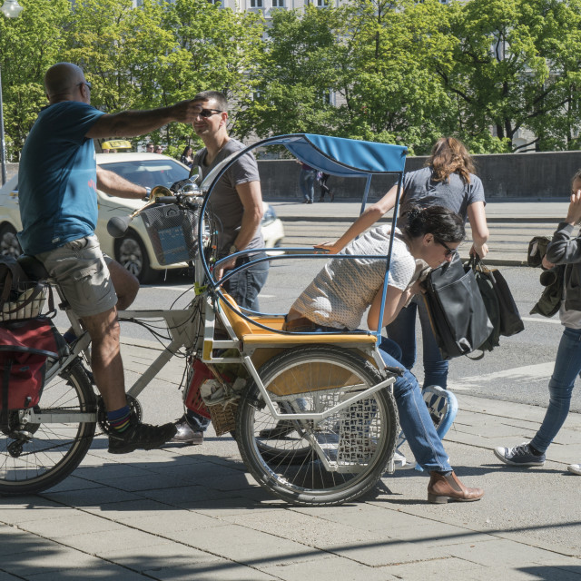 "Rikshaw-Taxi in Munich" stock image