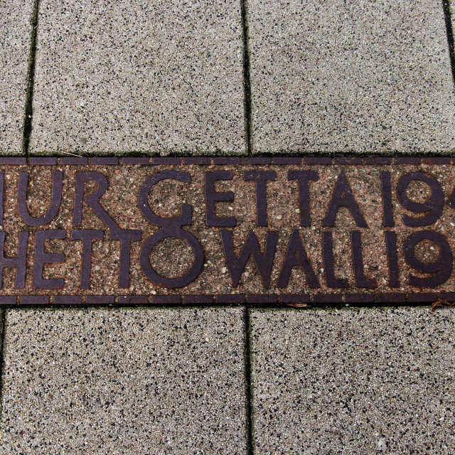 "Warsaw: Ghetto Wall Marker" stock image