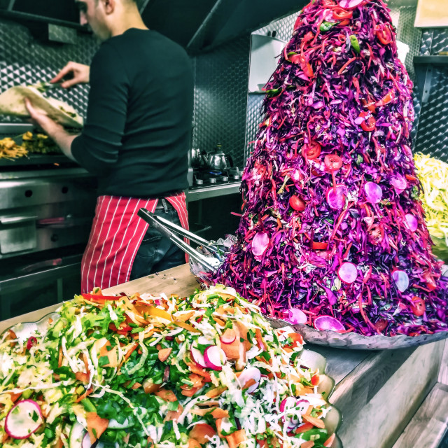 "Salad with your kebab?" stock image