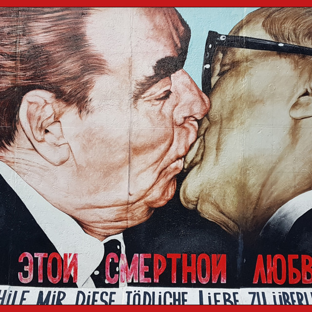 "The Fraternal Kiss" by Barry Whyte - £15.00 "The Fraternal Kiss" stock image