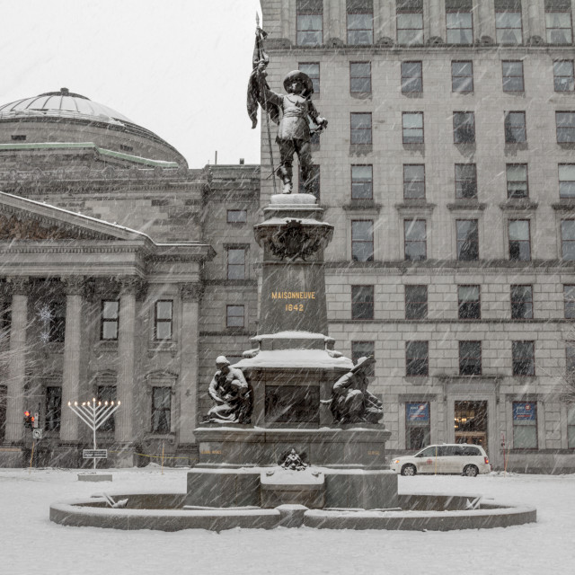 MONTREAL, CANADA - DECEMBER 24, 2016: Maisonneuve monument on place d'Armes...  - License, download or print for £1.49 | Photos | Picfair