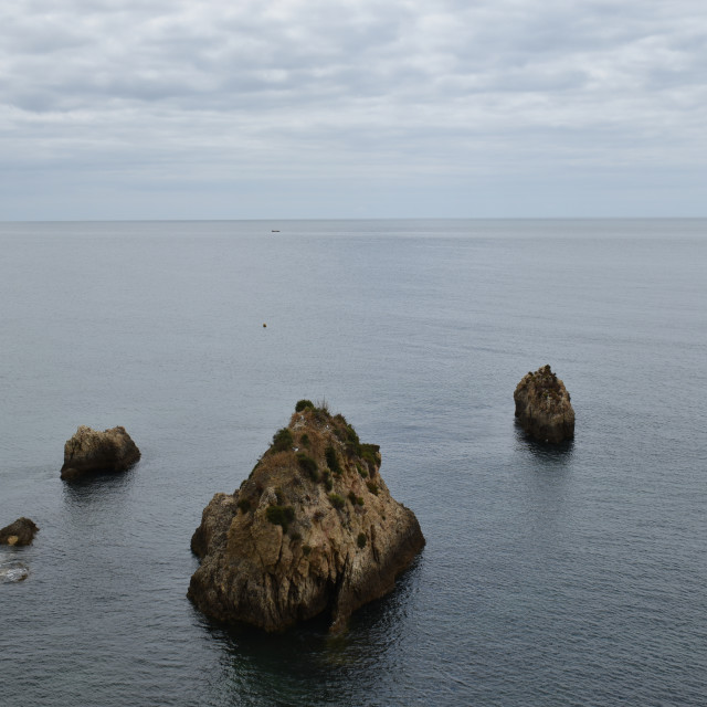 "rocky coast beach and nature" stock image