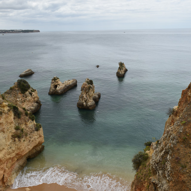 "rocky coast beach and nature" stock image