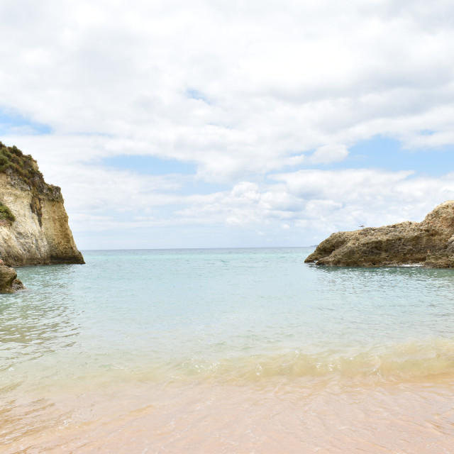 "rocky coast beach and nature" stock image