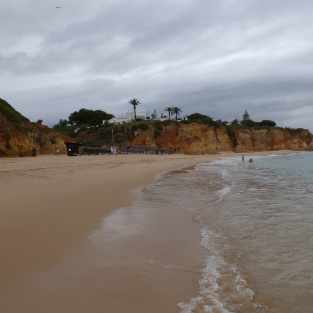 "Beach and Nature, Rocky Coastline Portugal Portimão" stock image