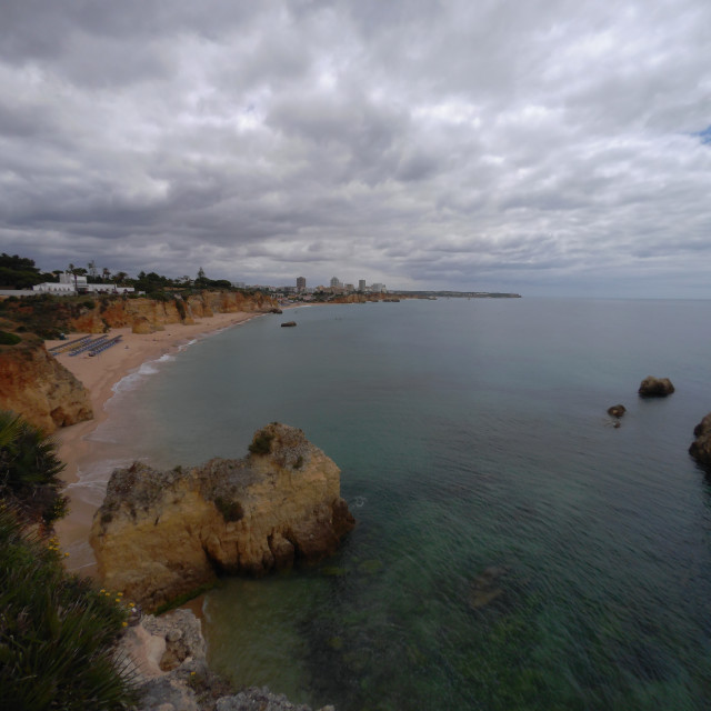 "Rocky Coastline, Portugal Algarve Portimão" stock image