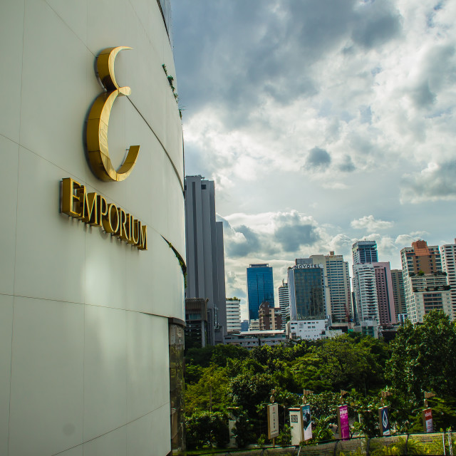 Front of the Emporium shopping mall in Bangkok. It opened in 1997, owned  and - License, download or print for £1.24, Photos