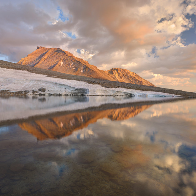 "Mount Tyndall at Sunset" stock image