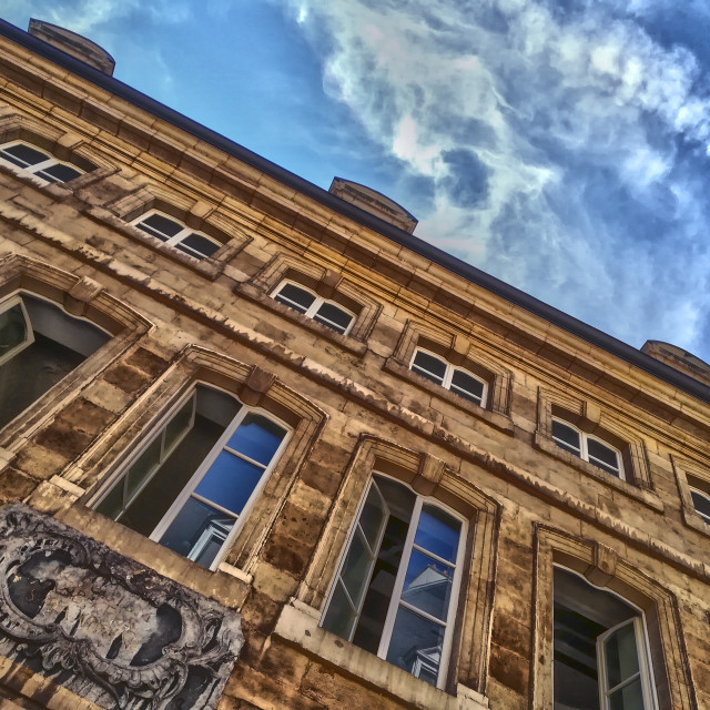 "Looking up Luxembourg City" stock image