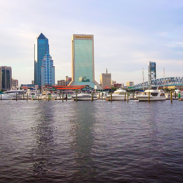 "Jacksonville, Florida City Skyline Across St. John's River" stock image