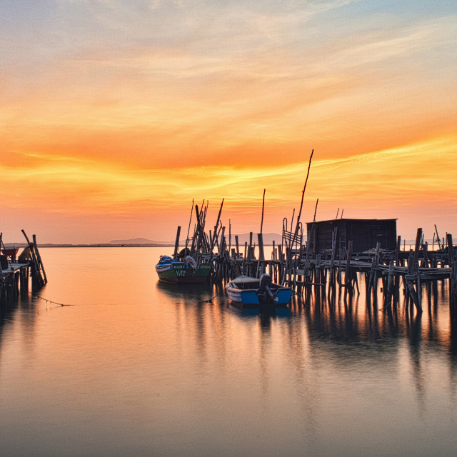 "Wooden Harbor Long Exposure" stock image