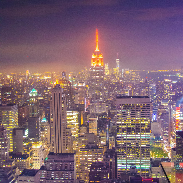"Empire State Building at night" stock image