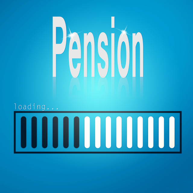"Pension blue loading bar" stock image