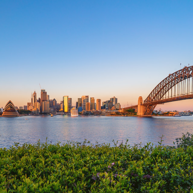 "Beautiful Sunrise at Sydney City Skyline" stock image
