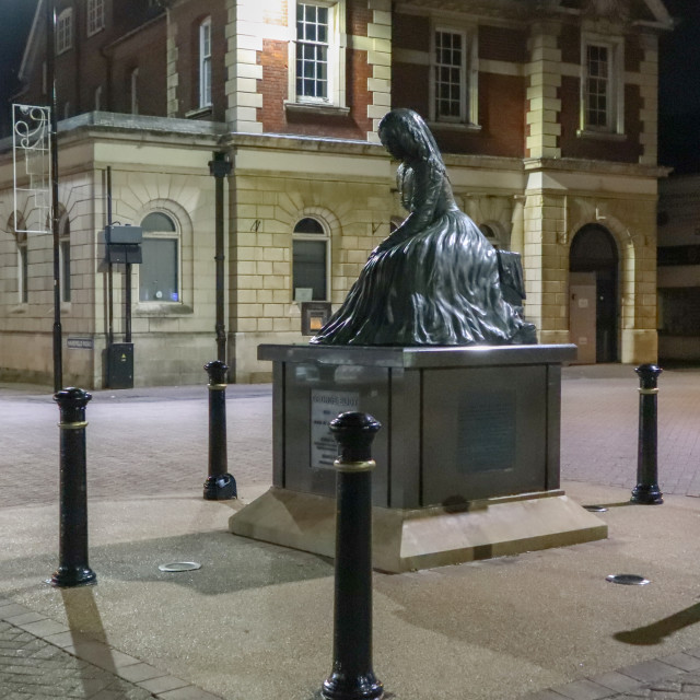 "George Eliot Statue, Nuneaton, Warwickshire" stock image