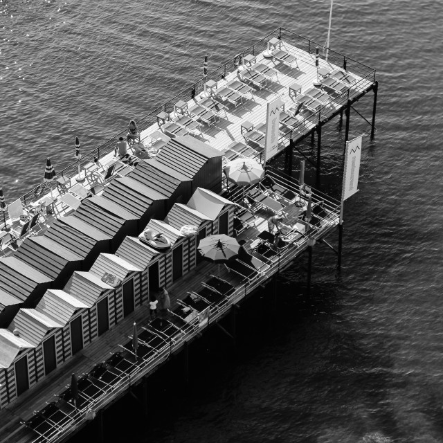 "Bathing Piers Four B&W" stock image