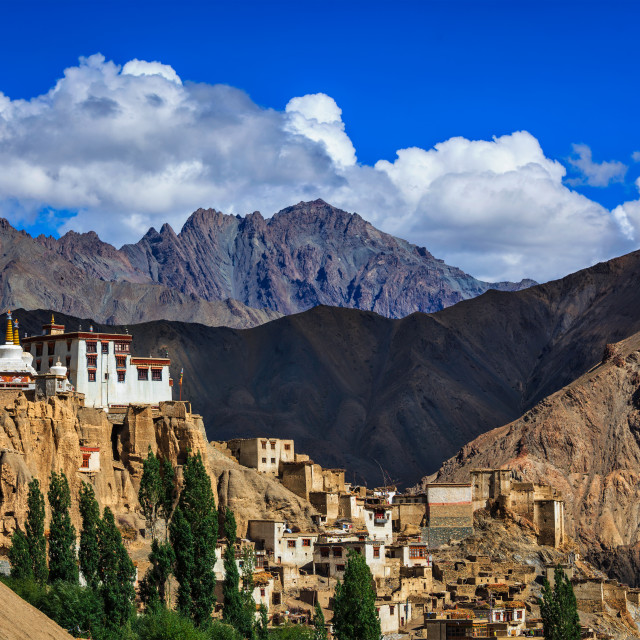 "Lamayuru Gompa Tibetan Buddhist monastery , Ladakh" stock image