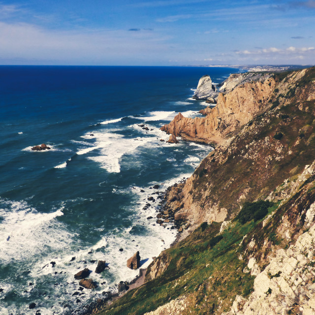 "Portugal Cabo da Roca -Cape Rock the western most point of Europe" stock image