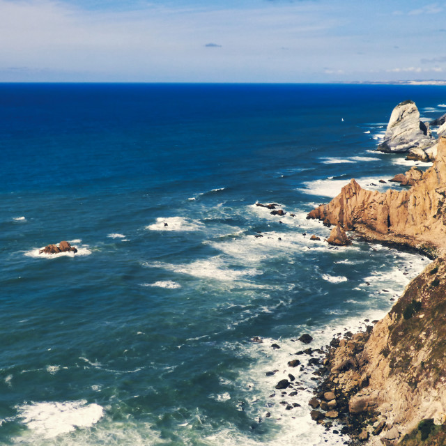 "Portugal Cabo da Roca -Cape Rock the western most point of Europe" stock image