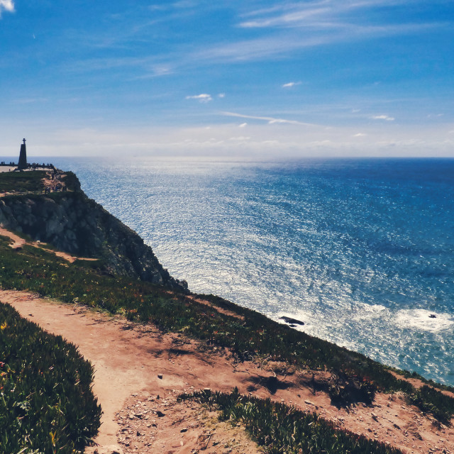 "Portugal Cabo da Roca -Cape Rock the western most point of Europe" stock image