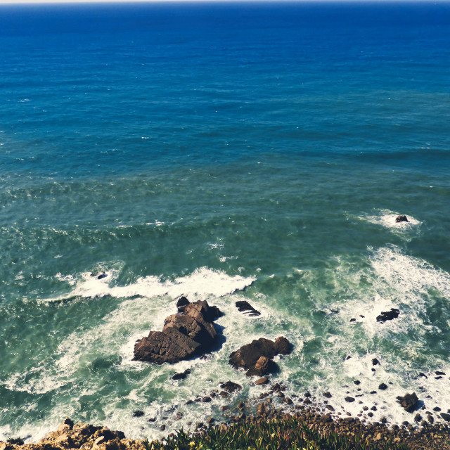 "Portugal Cabo da Roca -Cape Rock the western most point of Europe" stock image