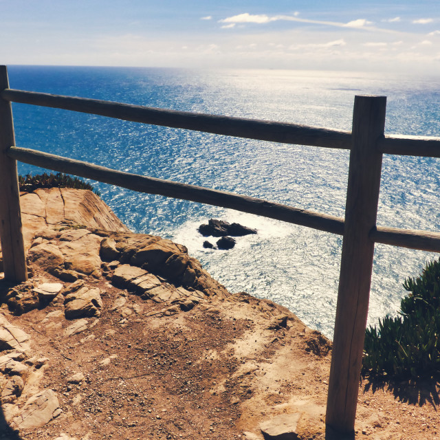 "Portugal Cabo da Roca -Cape Rock the western most point of Europe" stock image