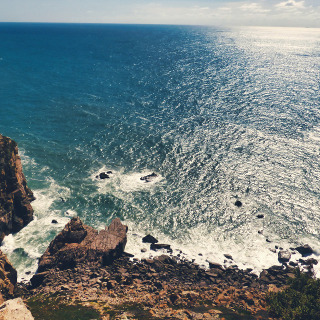 "Portugal Cabo da Roca -Cape Rock the western most point of Europe" stock image